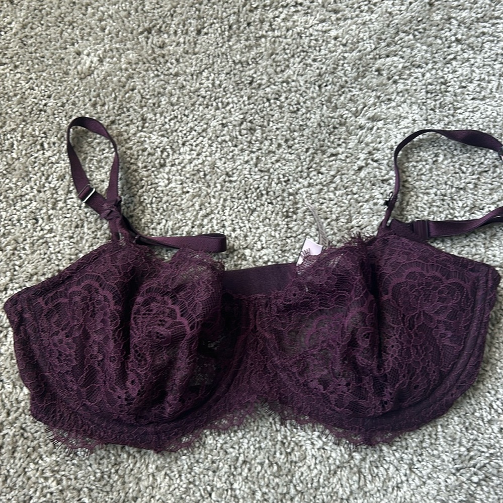 Lace push up without padding bra
